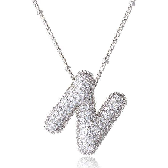 ICY CRYSTAL INITIAL NECKLACE (SILVER)