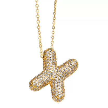 ICY CRYSTAL INITIAL NECKLACE (GOLD)