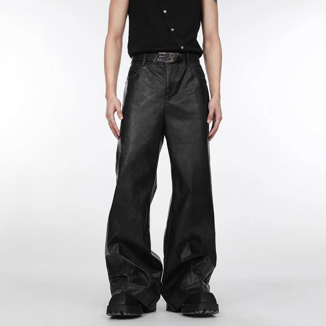 VINTAGE MODE PU LEATHER PANTS