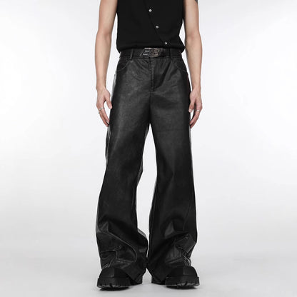 VINTAGE MODE PU LEATHER PANTS