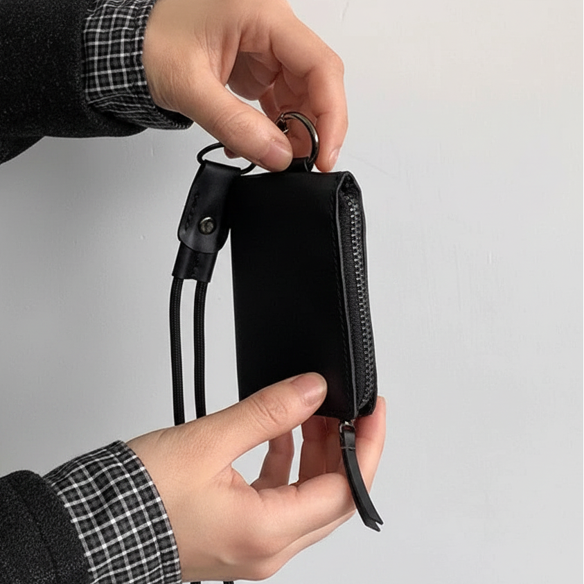 BLACK LINK CORD WALLET