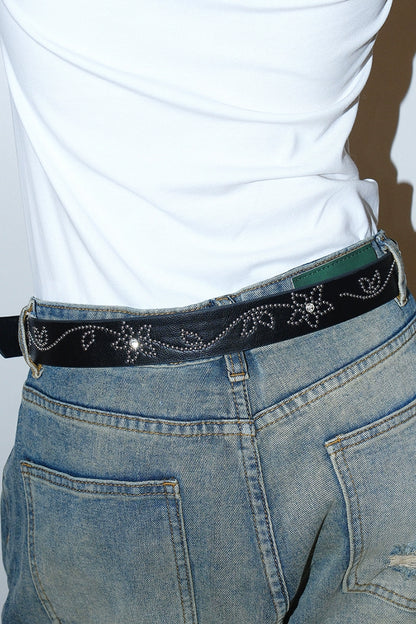 WESTERN STUDDED LEATHER BELT