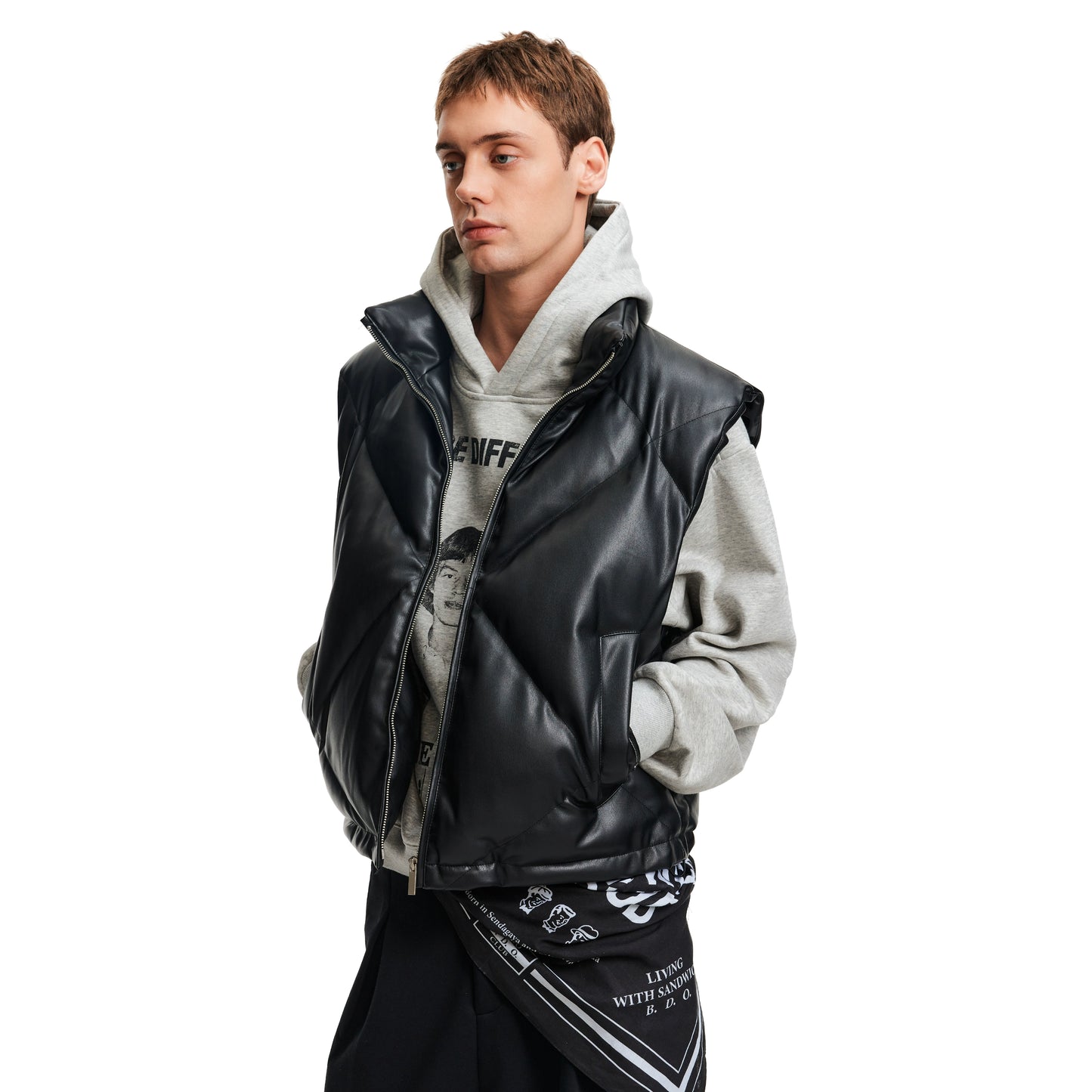 PU LEATHER PADDED VEST