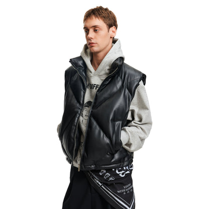 PU LEATHER PADDED VEST