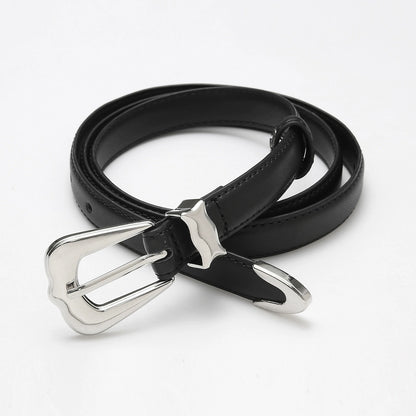 SILVER LEATHER BELT JIN05