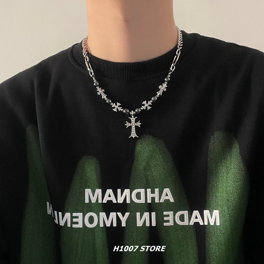 GOTHIC LAYERED CROSS NECKLACE