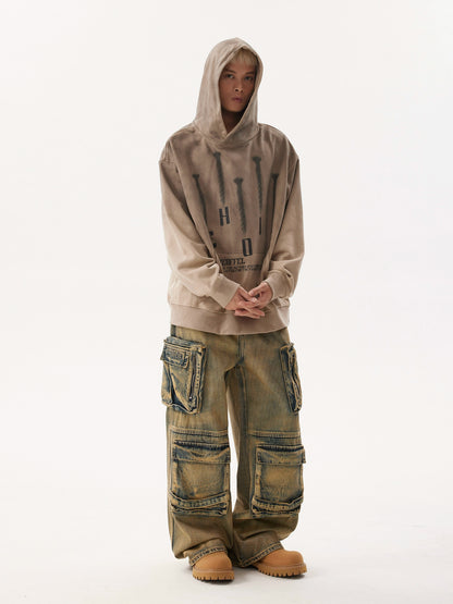 WASHED GRADIENT NAIL HOODIE