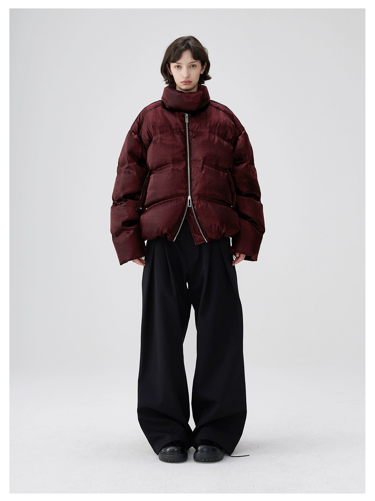 HEAVY LIQUID METAL TEXTURE DOWN JACKET