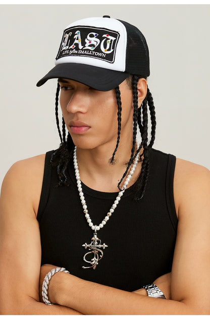 RHINESTONE PATCH MESH CAP