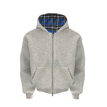 PATTERN LINED ZIP HOODIE