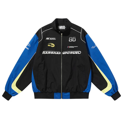 CONTRASTING MOTORCYCLE RACING JACKET HAR18