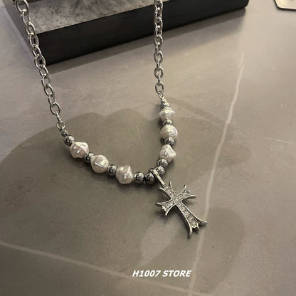 GOTHIC LAYERED CROSS NECKLACE