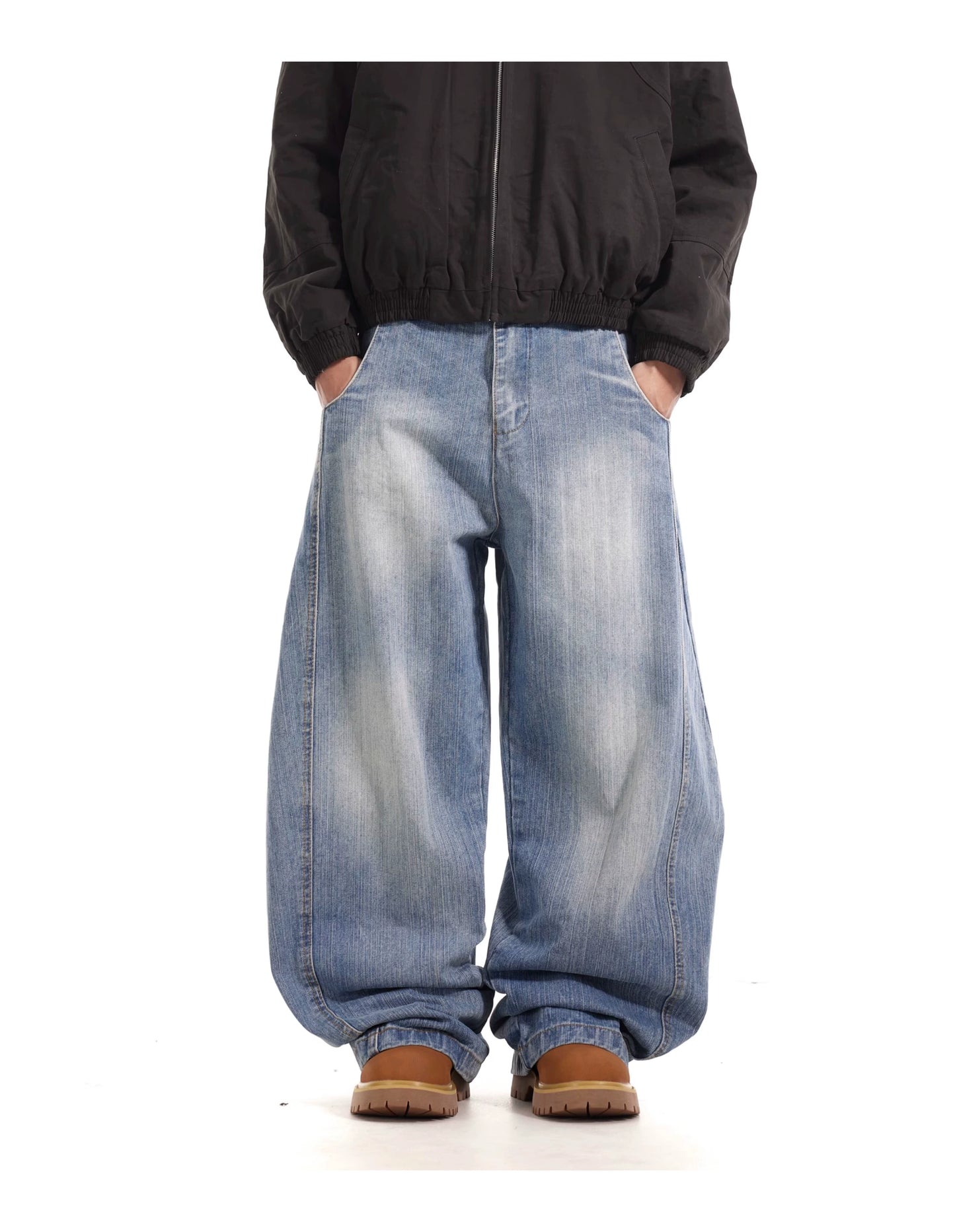 VINTAGE WASHED BAGGY DENIM PANTS