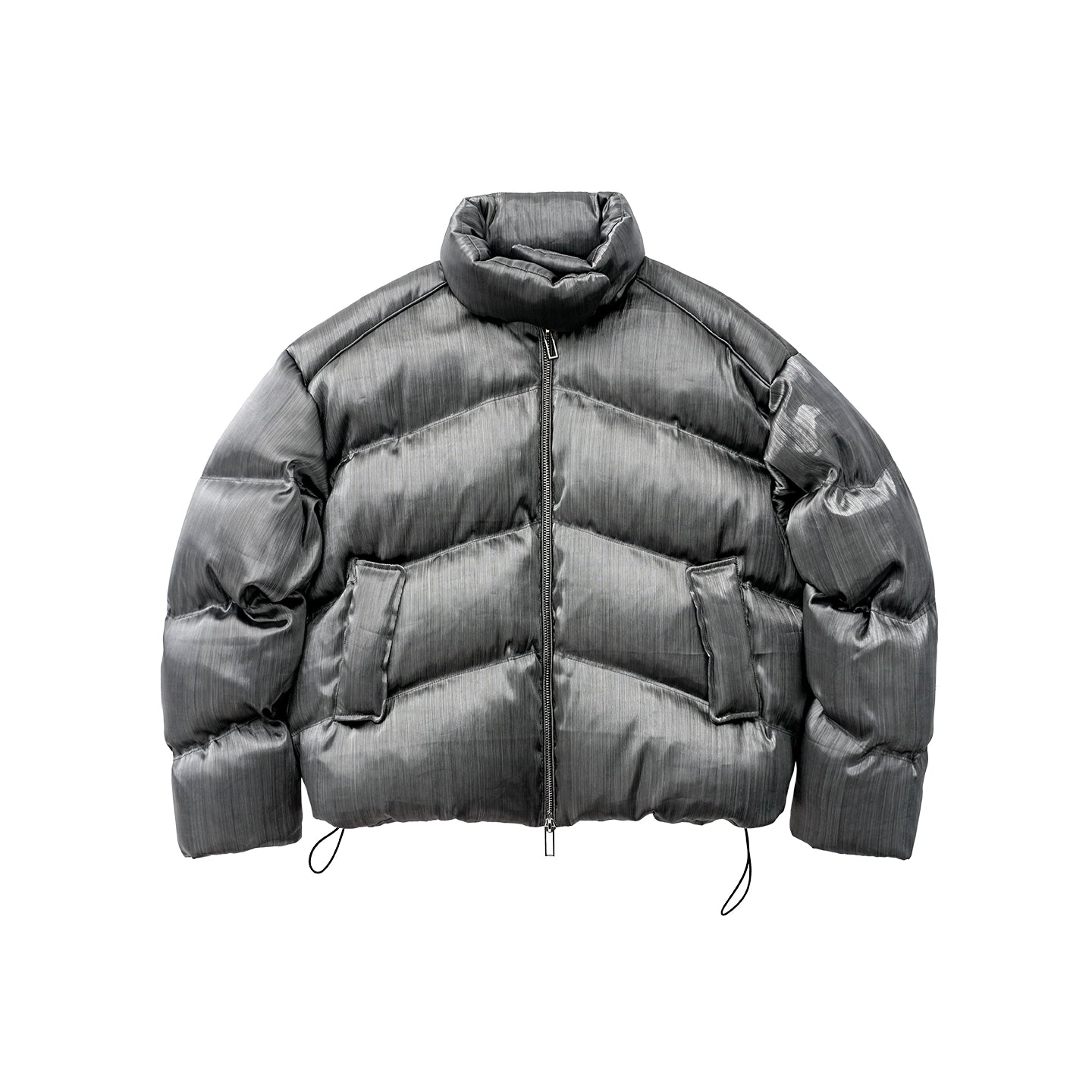 HEAVY LIQUID METAL TEXTURE DOWN JACKET