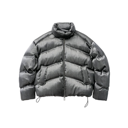 HEAVY LIQUID METAL TEXTURE DOWN JACKET