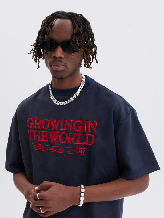 EMBROIDERY SUEDE T-SHIRTS