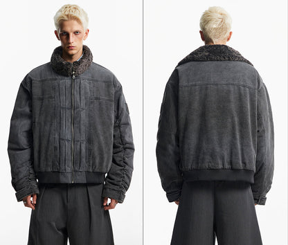VINTAGE WASHED MILITARY ZIPPED JACKET
