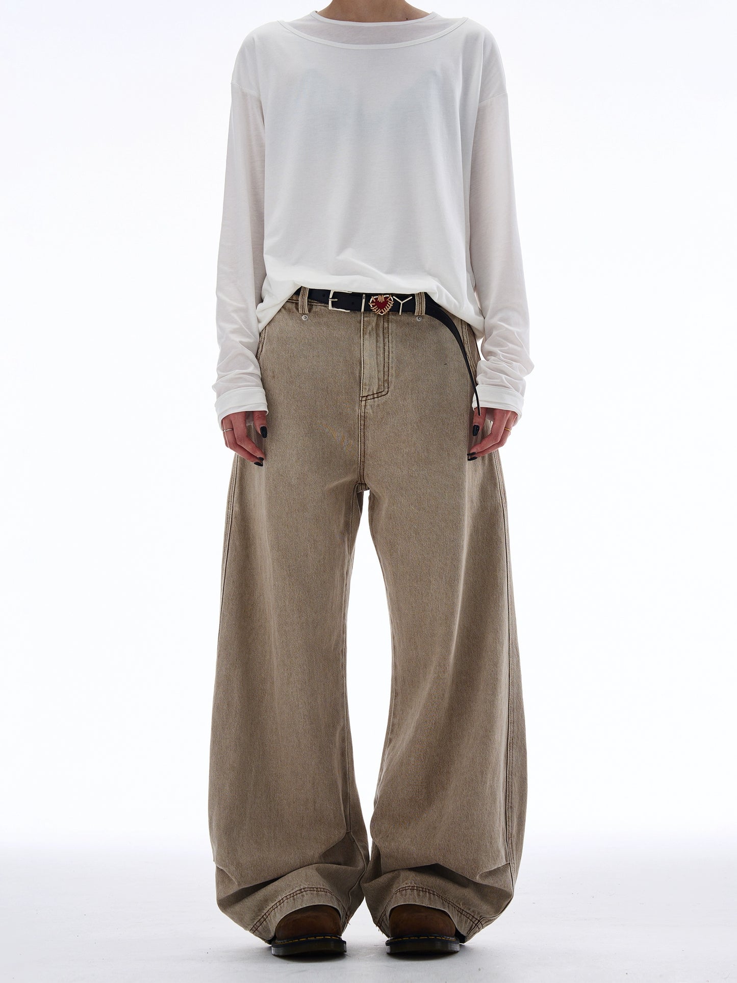 WASHED DRAPE SCIMITAR JEANS