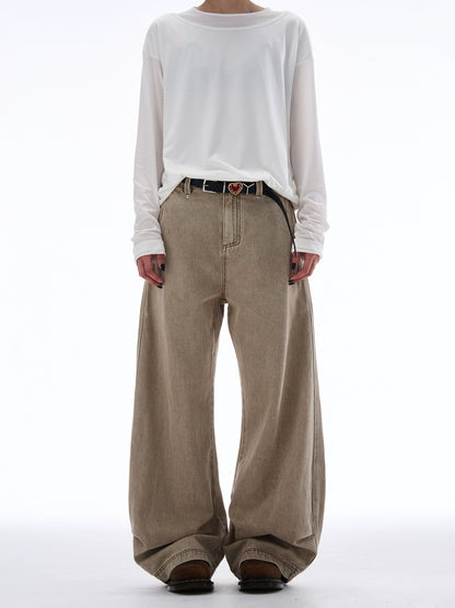 WASHED DRAPE SCIMITAR JEANS