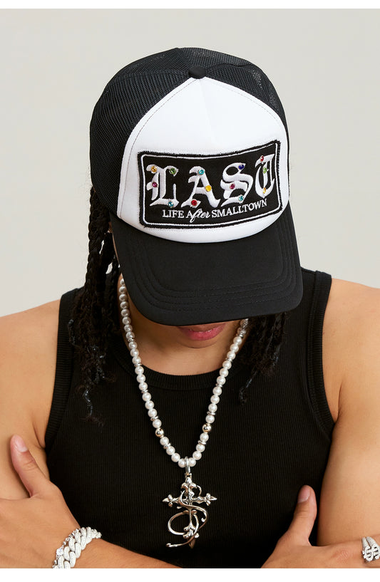 RHINESTONE PATCH MESH CAP