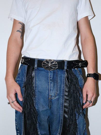 VINTAGE CROSS ICON TUDDED BELT