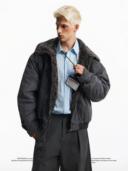 VINTAGE WASHED MILITARY ZIPPED JACKET