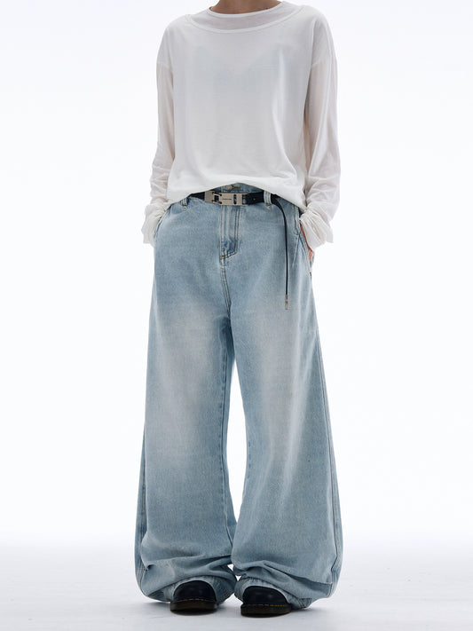 WASHED DRAPE SCIMITAR JEANS