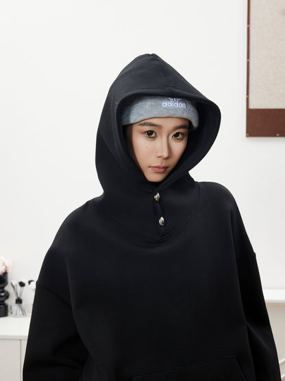 HEAVY HIGH NECK BOTTON HOODIE