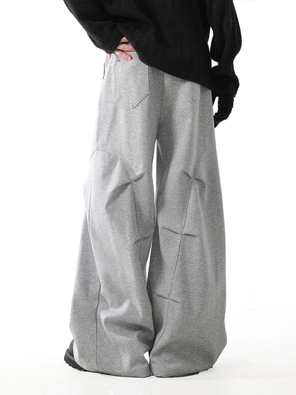 STRUCTURED PLEAT BAGGY SWEAT PANTS