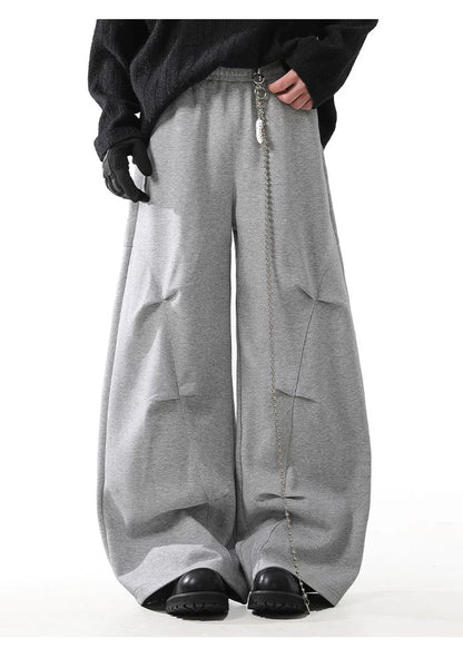STRUCTURED PLEAT BAGGY SWEAT PANTS