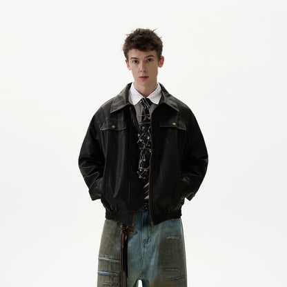 AMERICAN VINTAGE OLD LEATHER JACKET