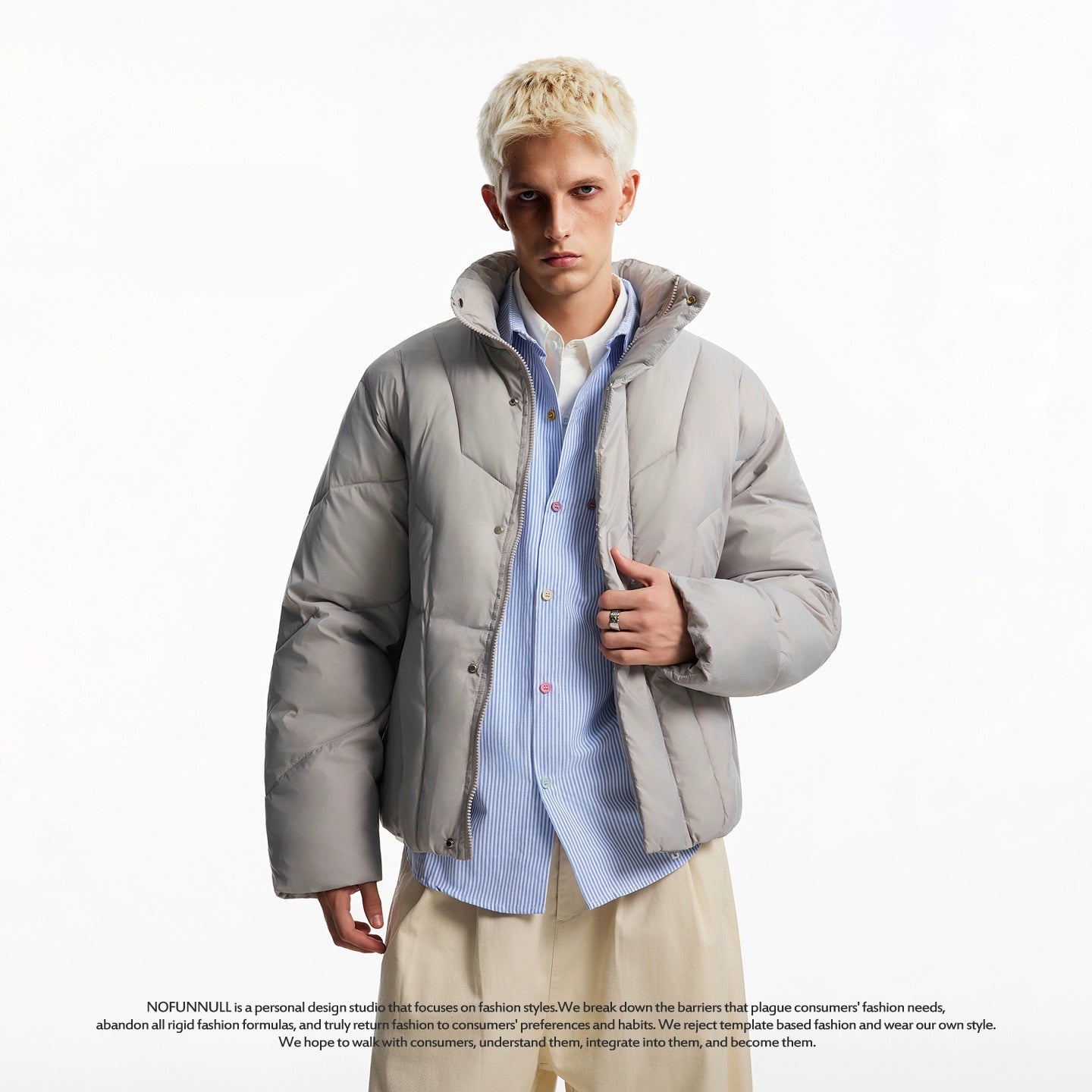 ESSENTIAL PUFFED STAND COLLAR DOWN JACKET