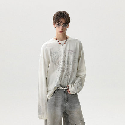 AMERICAN VINTAGE STAINED COTTON LONG-SLEEVE T-SHIRT