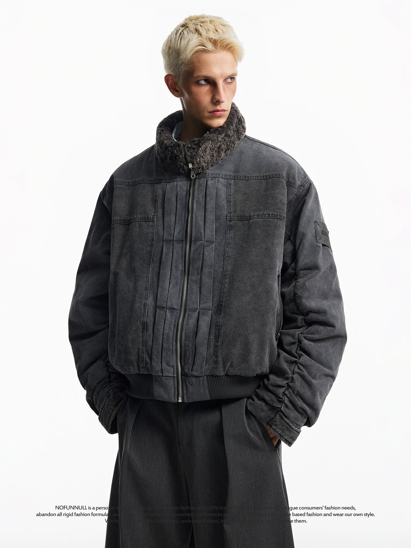 VINTAGE WASHED MILITARY ZIPPED JACKET