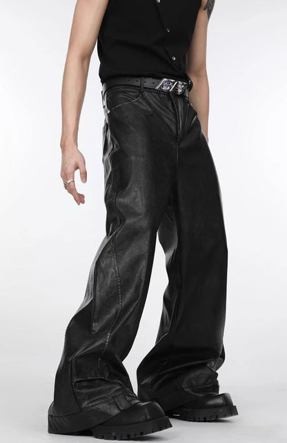 VINTAGE MODE PU LEATHER PANTS