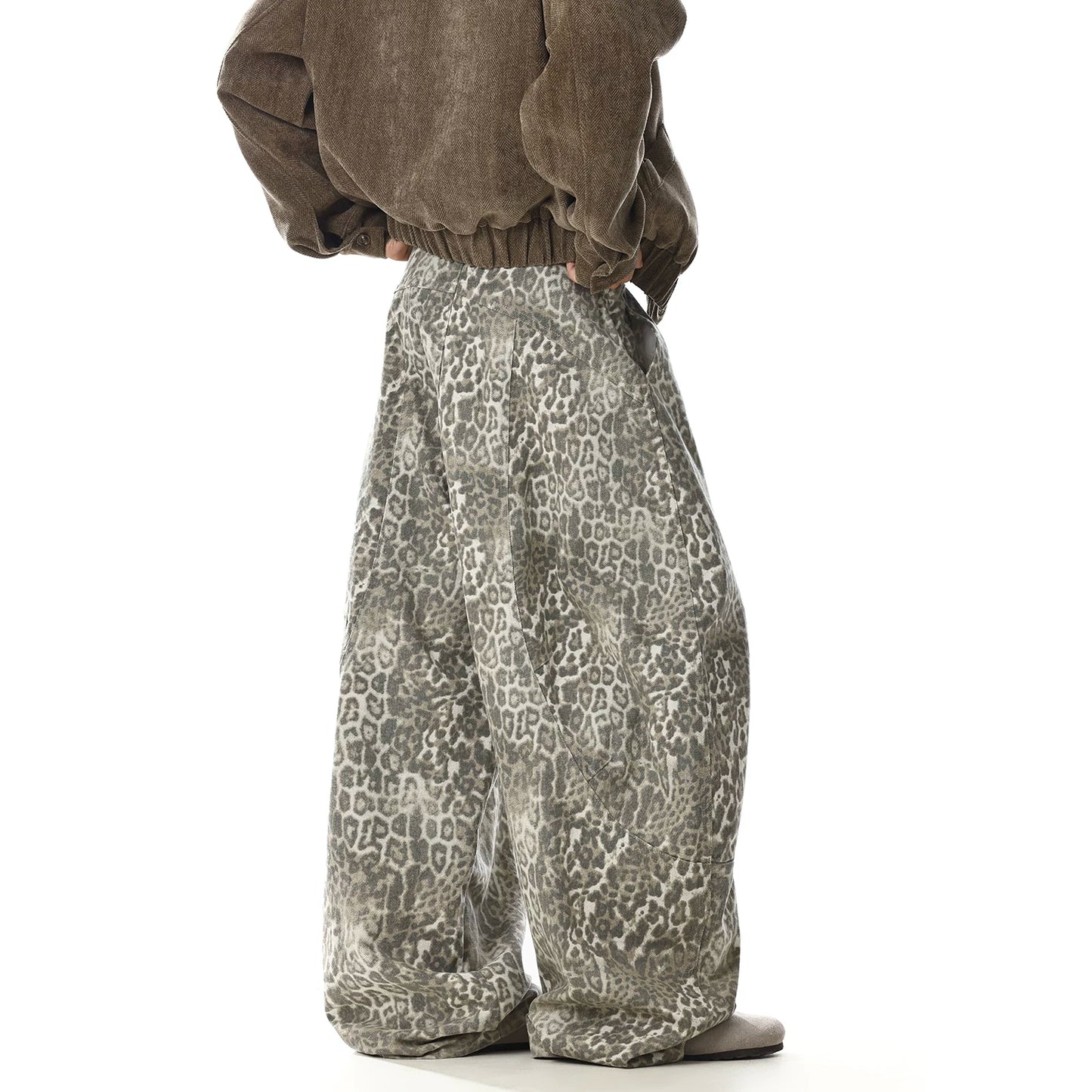 WIDE SILHOUETTE LEOPARD TROUSERS