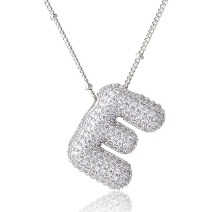 ICY CRYSTAL INITIAL NECKLACE (SILVER)