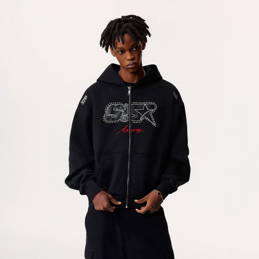 CRYSTAL STAR LOGO ZIP HOODIE