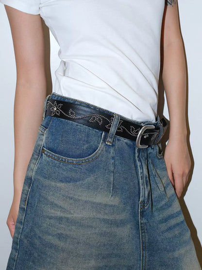 WESTERN STUDDED LEATHER BELT