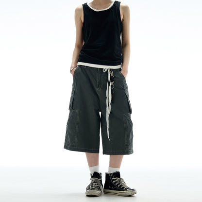 LONG STRING CASUAL STITCH CARGO PANTS