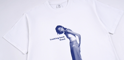 BLUE MONOTONE MODEL PRINT T-SHIRTS