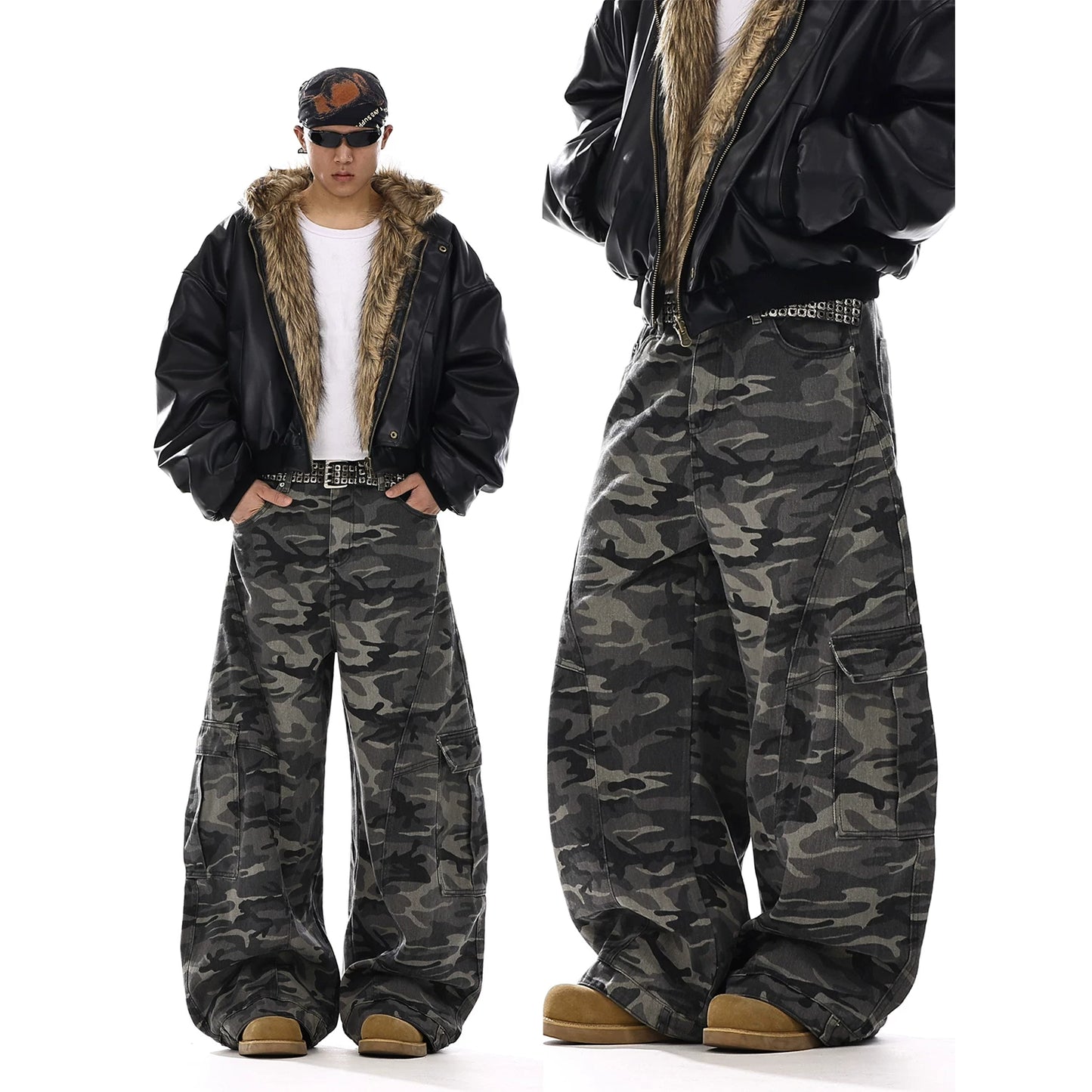 CAMO BAGGY CARGO PANTS