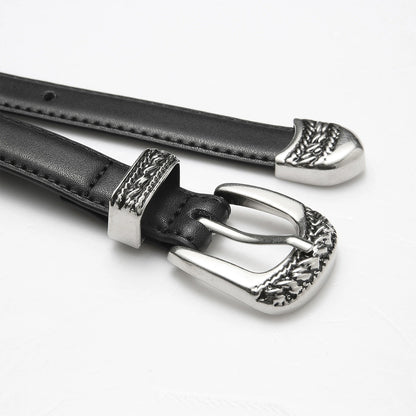 SILVER LEATHER BELT JIN05