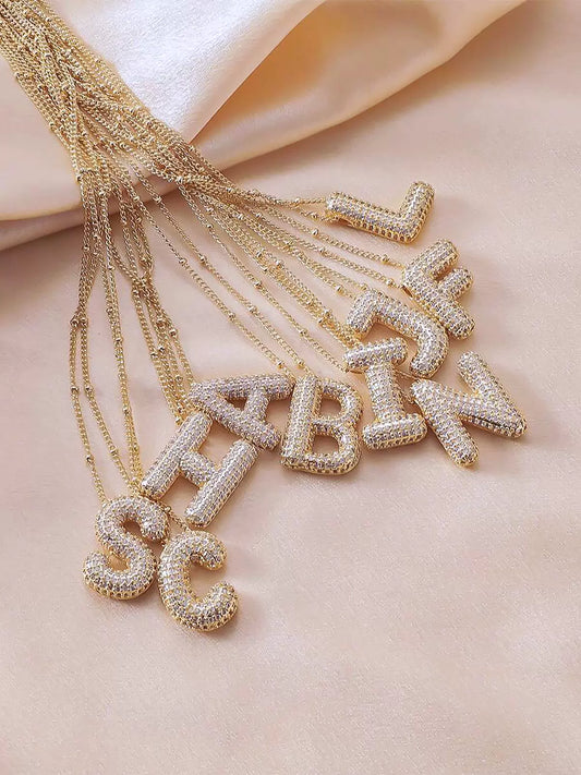 ICY CRYSTAL INITIAL NECKLACE (GOLD)