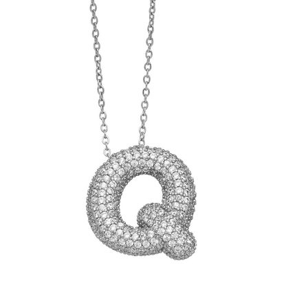 ICY CRYSTAL INITIAL NECKLACE (SILVER)