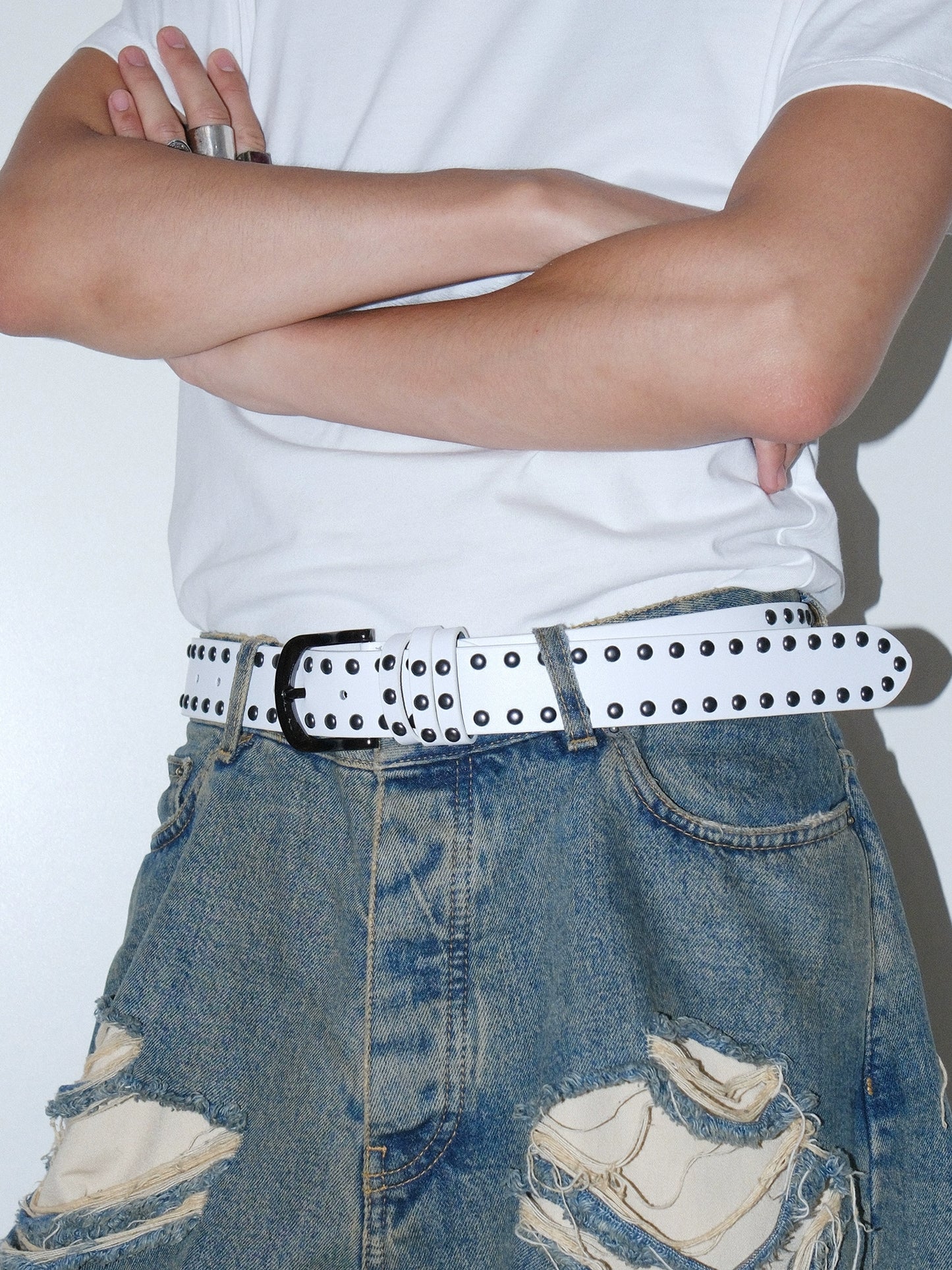 MONOCHROME EDGE DOUBLE BUCKLE BELT