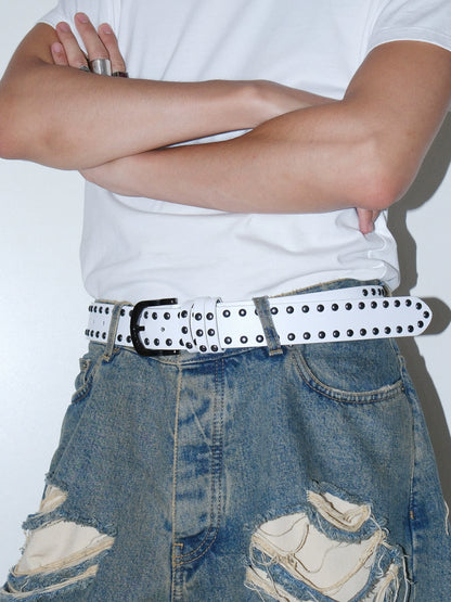 MONOCHROME EDGE DOUBLE BUCKLE BELT