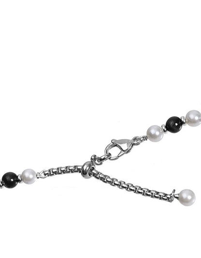 PEARL STONE ICED CROSS NECKRACE