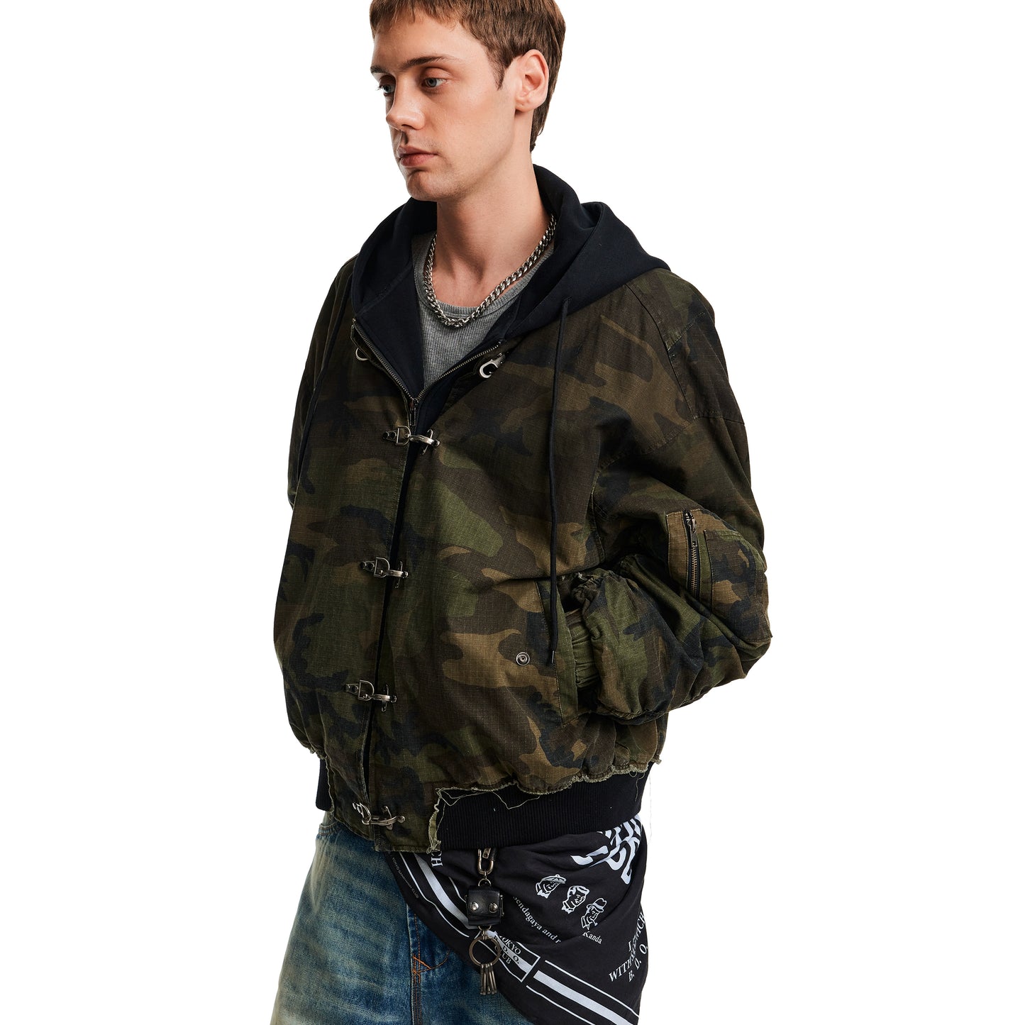 CAMO HOODED FIREMAN JACKET