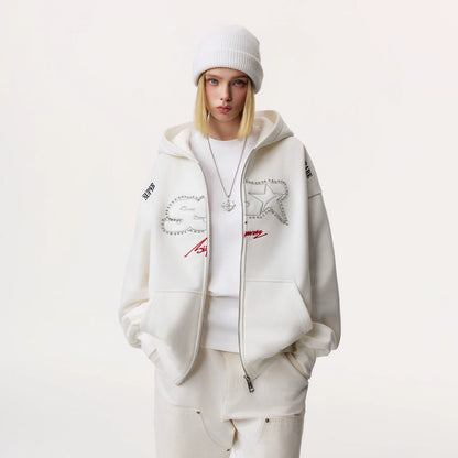 CRYSTAL STAR LOGO ZIP HOODIE